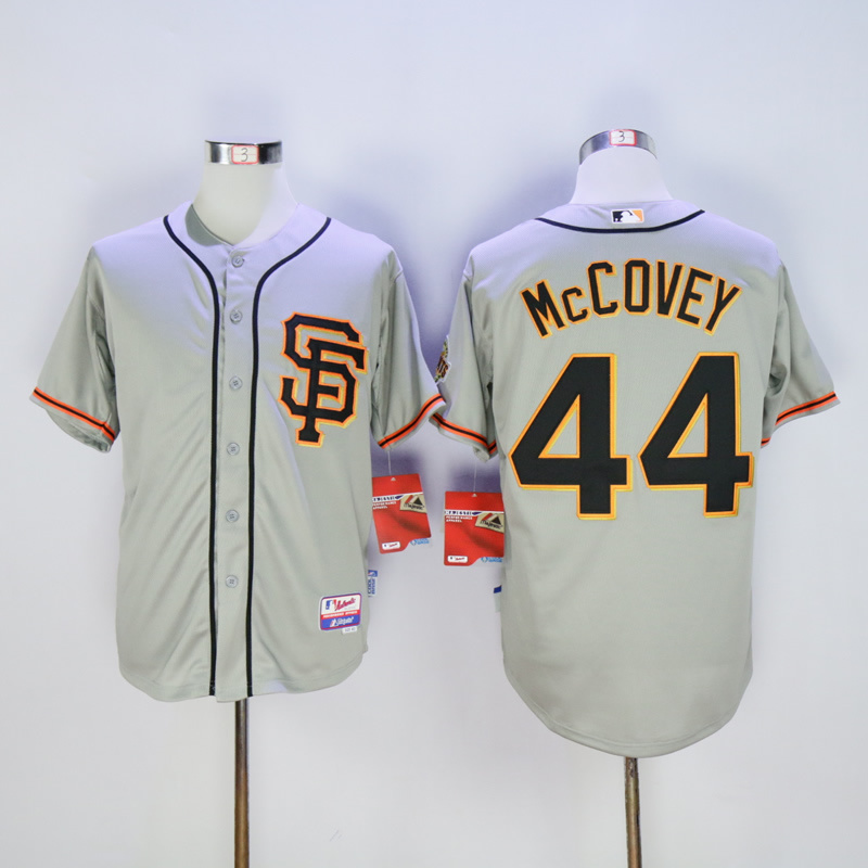Men San Francisco Giants #44 Mccovey Grey Throwback MLB Jerseys->san francisco giants->MLB Jersey